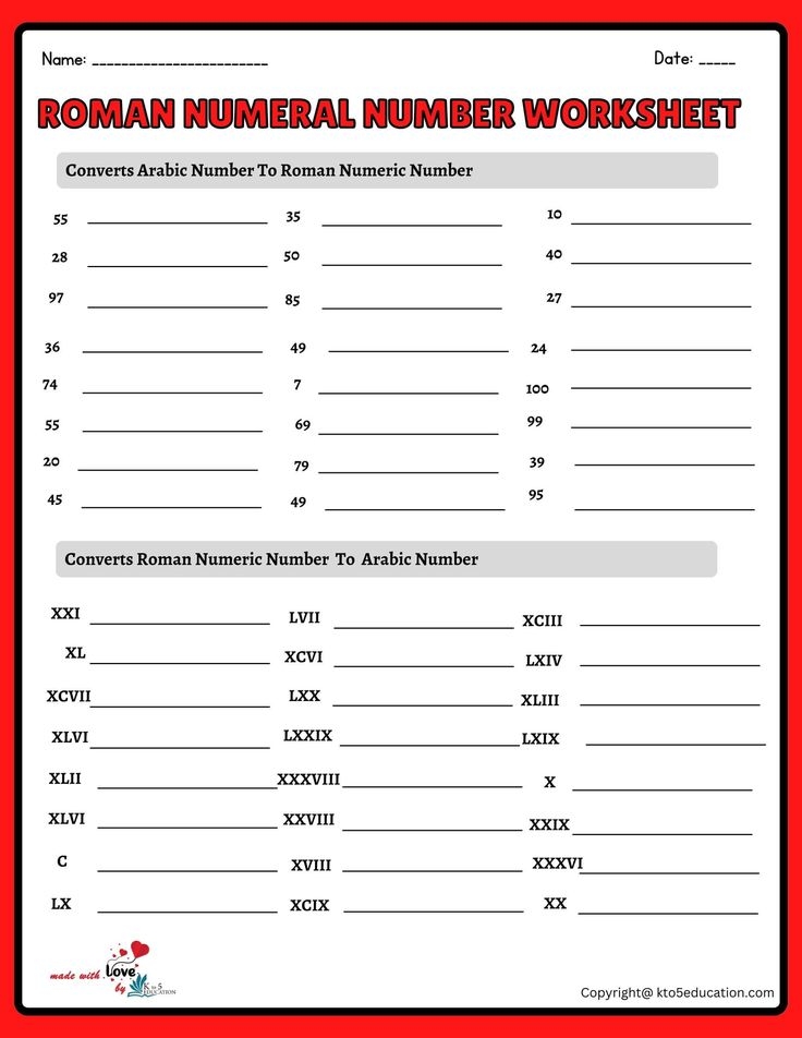 numeral 4 worksheet