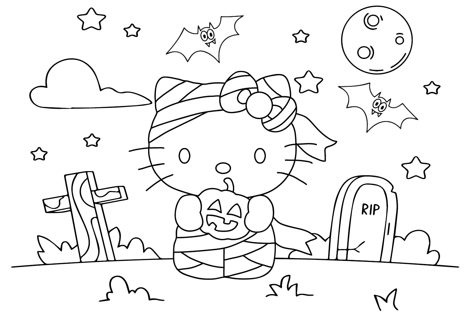 printable coloring pages of hello kitty