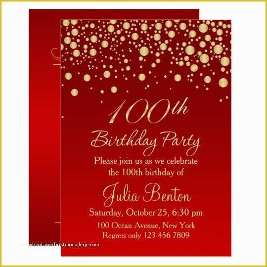 100th Birthday Invitation Templates Free Of 100th Birthday Invitation 