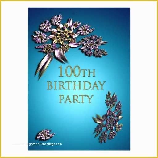 100th Birthday Invitation Templates Free Of 100th Birthday Invitation 