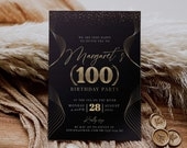 100th Birthday Invitations Template Modern Birthday Invitation Etsy