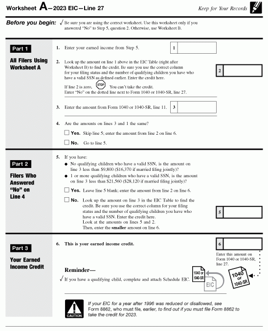1040 2023 Internal Revenue Service Worksheets Library
