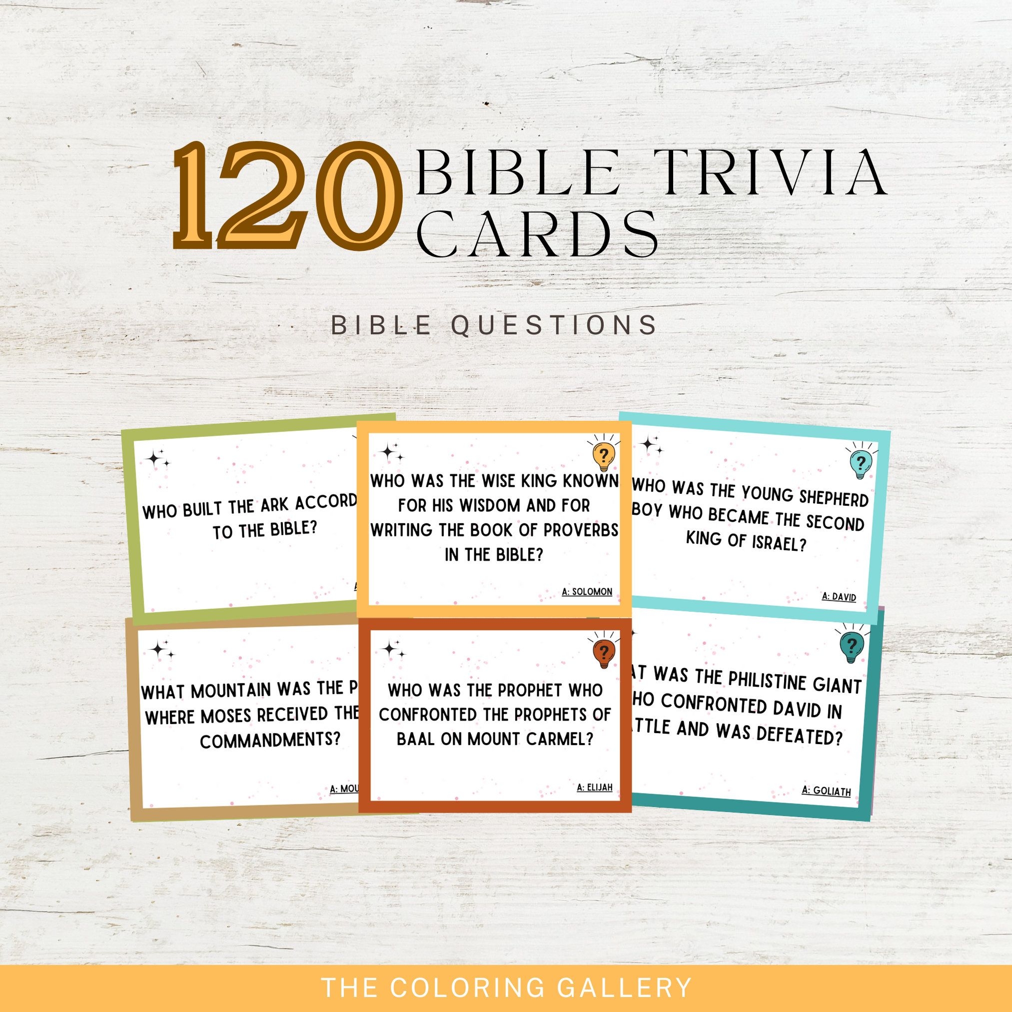 120 Bible Trivia Cards Bible Trivia Questions Printable Bible Trivia 