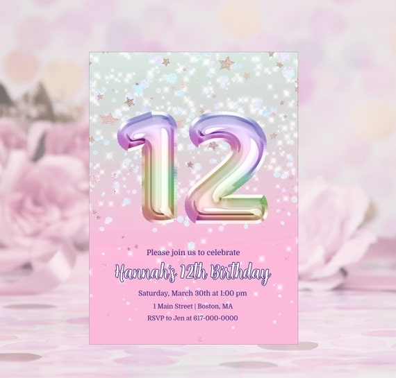 12th birthday invitation templates