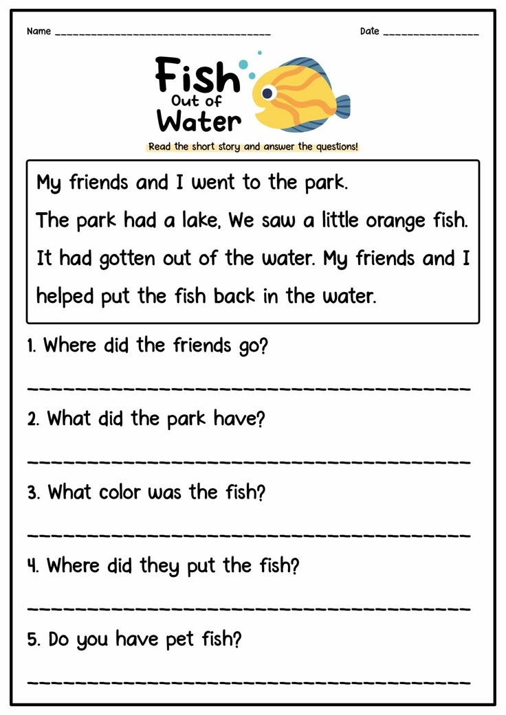 13 Short Story Reading Comprehension Worksheets 1st Grade Reading 