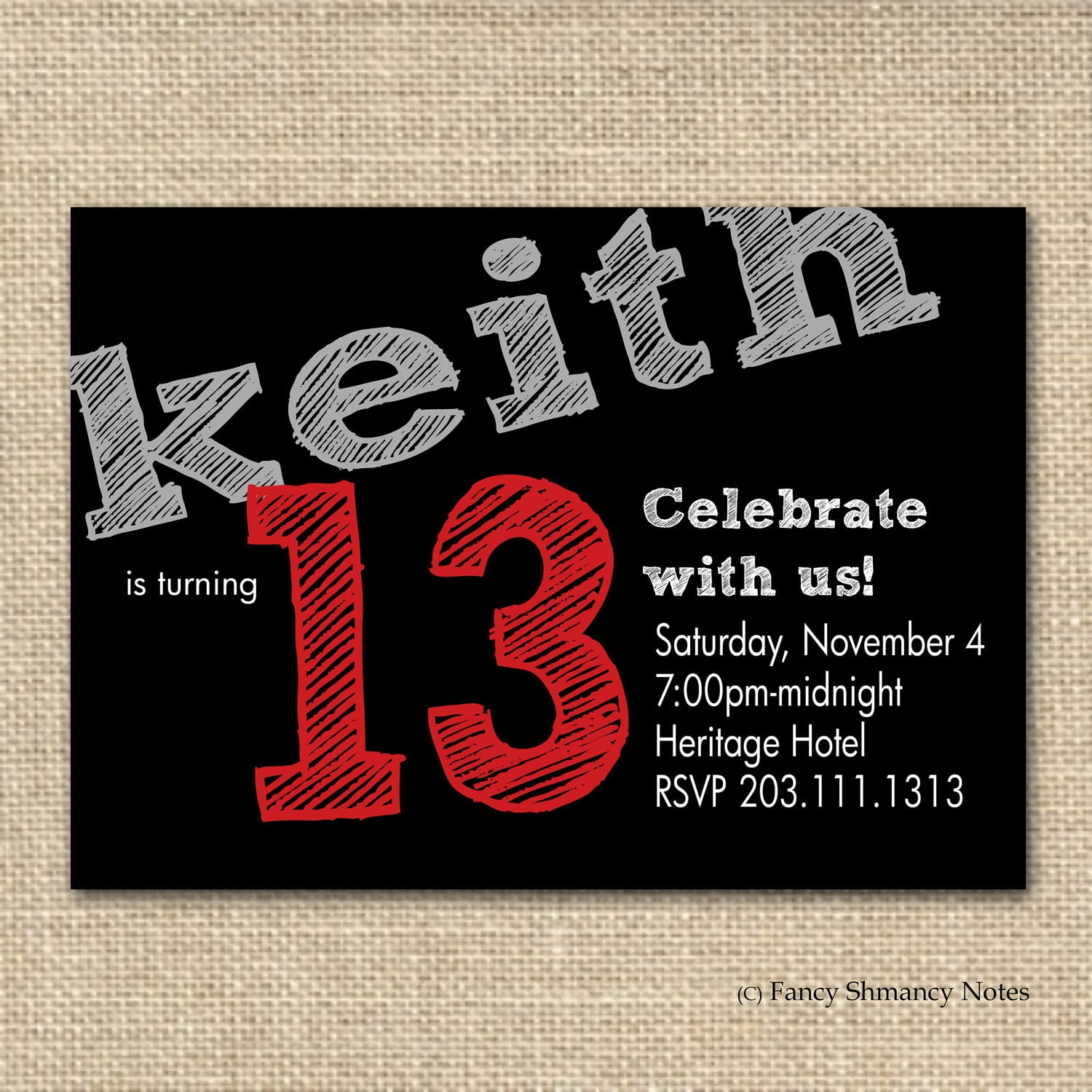13Th Birthday Invitations Free Templates