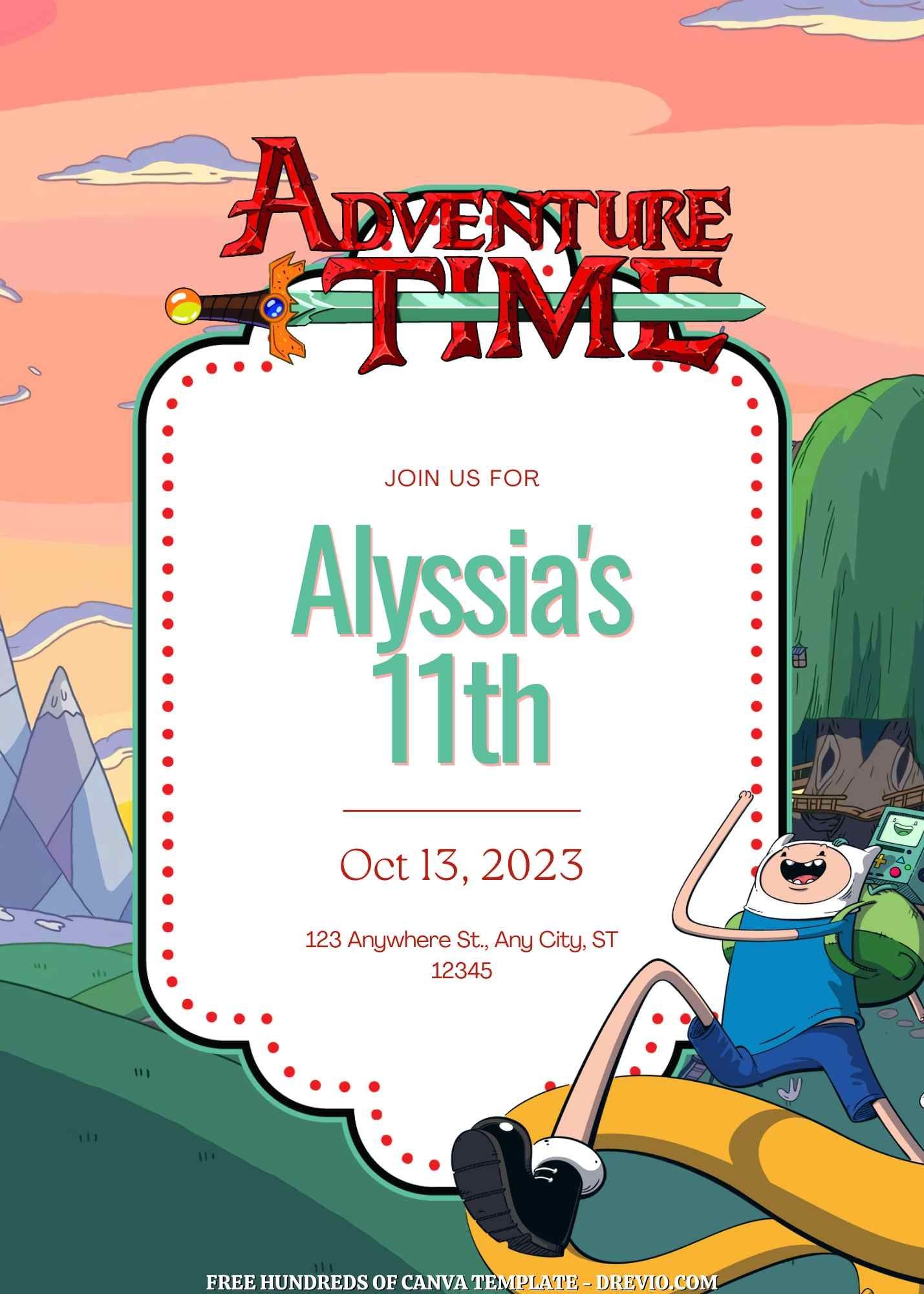 14 Adventure Time Canva Birthday Invitation Templates Criatividade