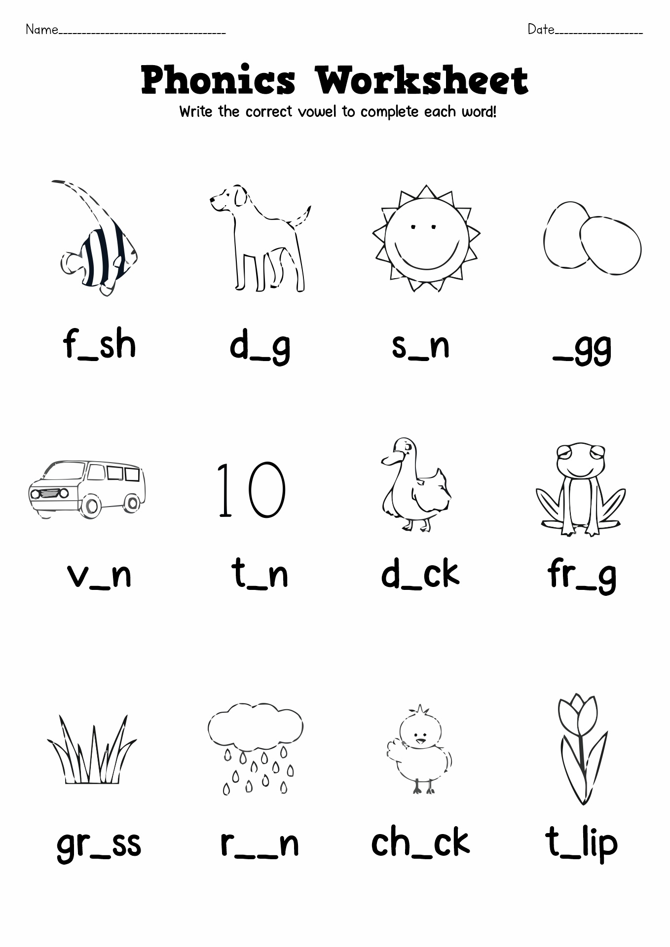 free printable worksheet for 1st grade pdf