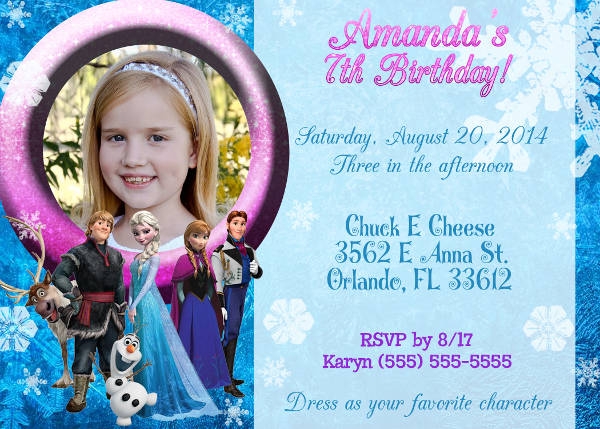 frozen party invitation template