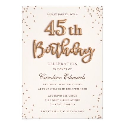45th birthday invitation templates free