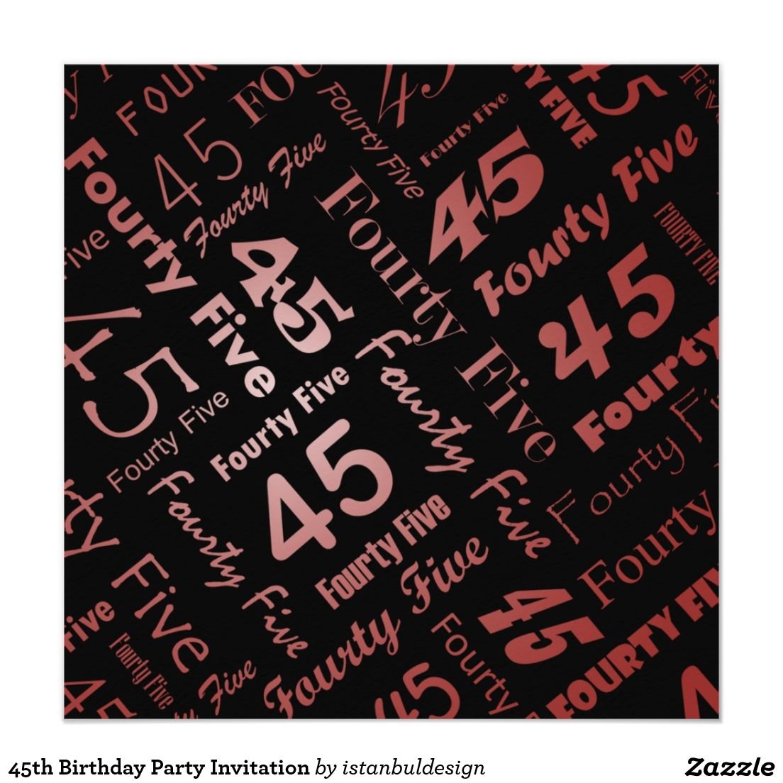 45th birthday invitation templates