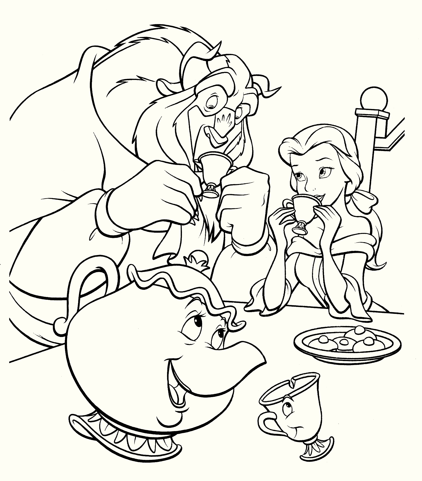 Beauty And The Beast Printable Coloring Pages