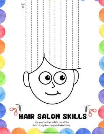 hair worksheets for kindergarten
