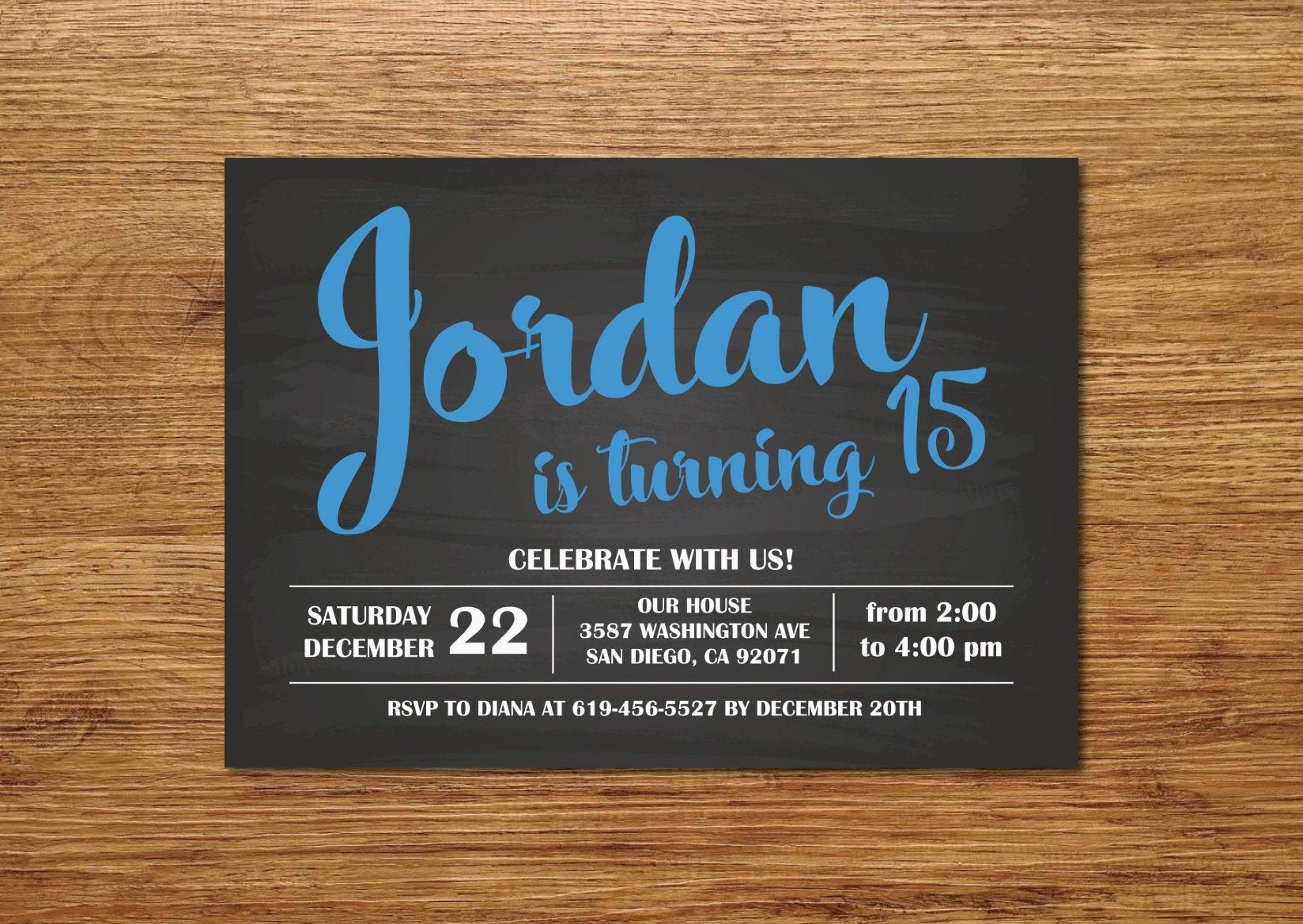 15th birthday invitation templates