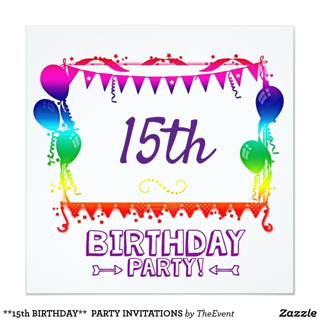 15Th Birthday Invitation Templates Free
