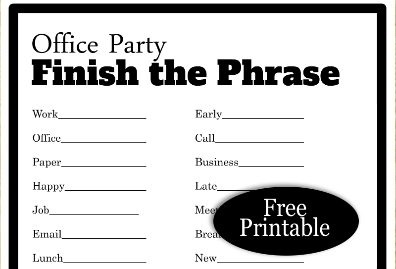16 Free Printable Office Party Games Worksheets Library