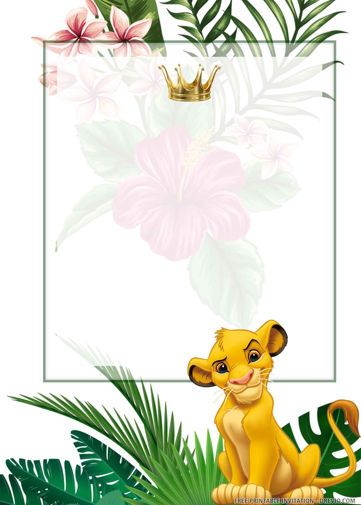 lion king birthday invitation template free
