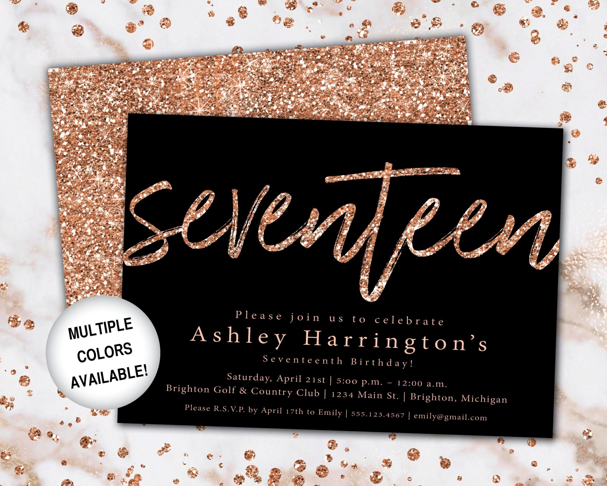 17Th Birthday Invitation Template