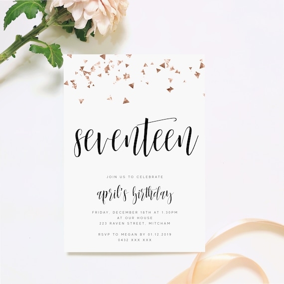 17th Birthday Party Invitations Templates Free Offers Online Www 