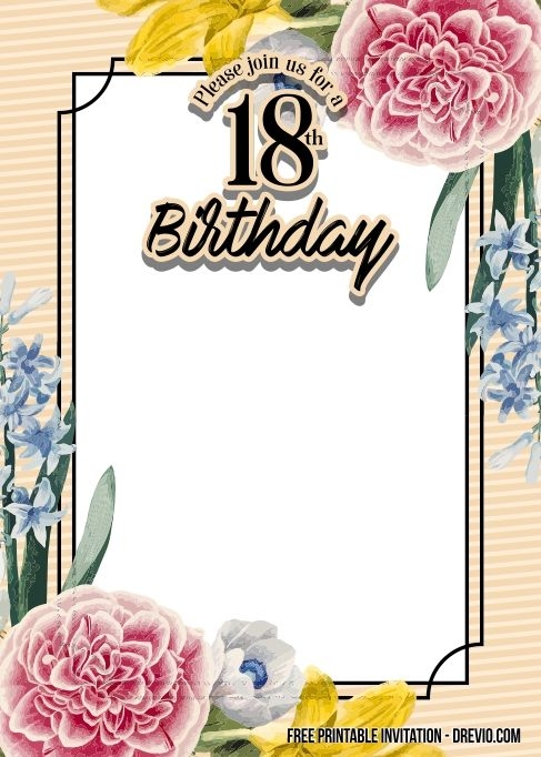 18th Party Invitation Templates Free Printable Templates