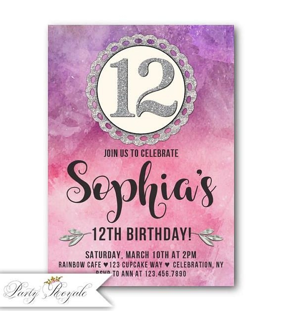 19 Magnificent 12th Birthday Invitation Templates Background Birthday