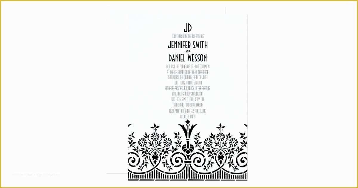 1920s Party Invitation Template Free Of 1920s Theme Wedding Invitation 