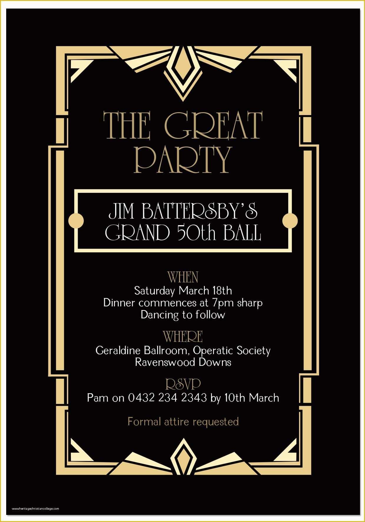1920s party invitation template