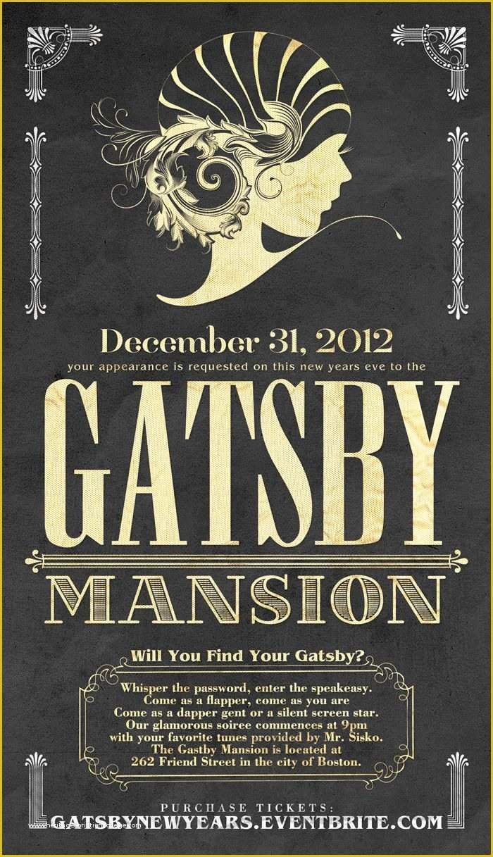 1920s Party Invitation Template Free Of Invite Great Gatsby Graphics 