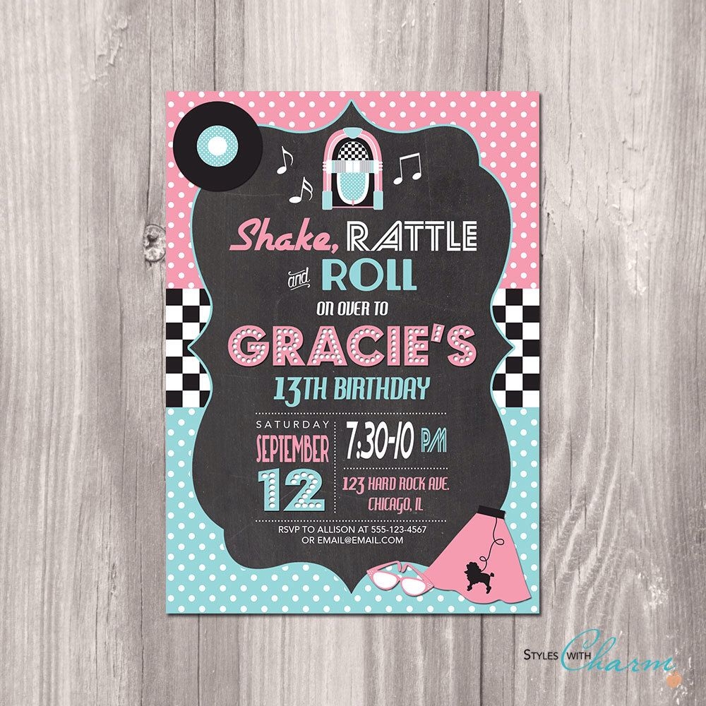 1950 39 S Party Invitation Template