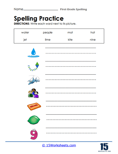 1st Grade Spelling Words Worksheets 15 Worksheets