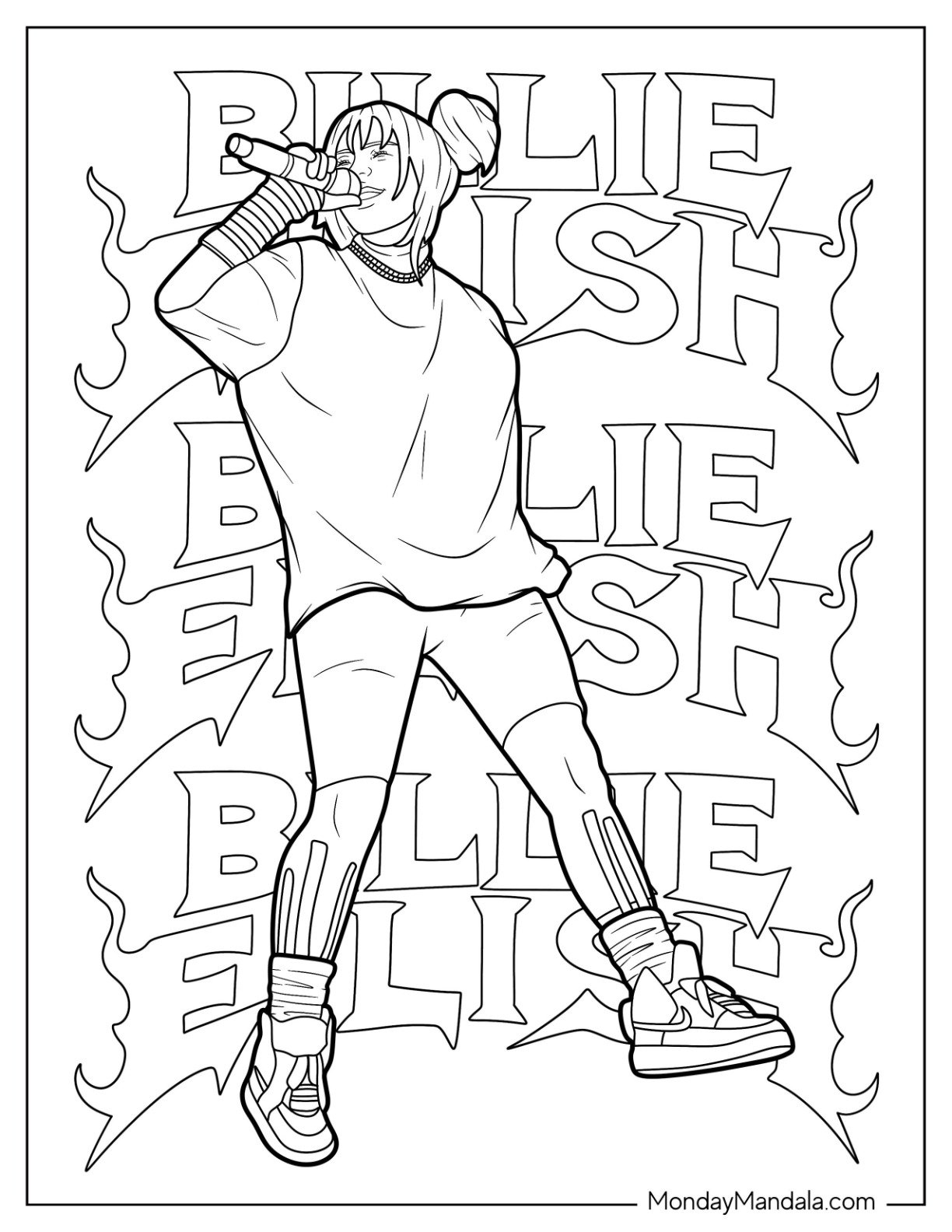 20 Billie Eilish Coloring Pages Free PDF Printables 