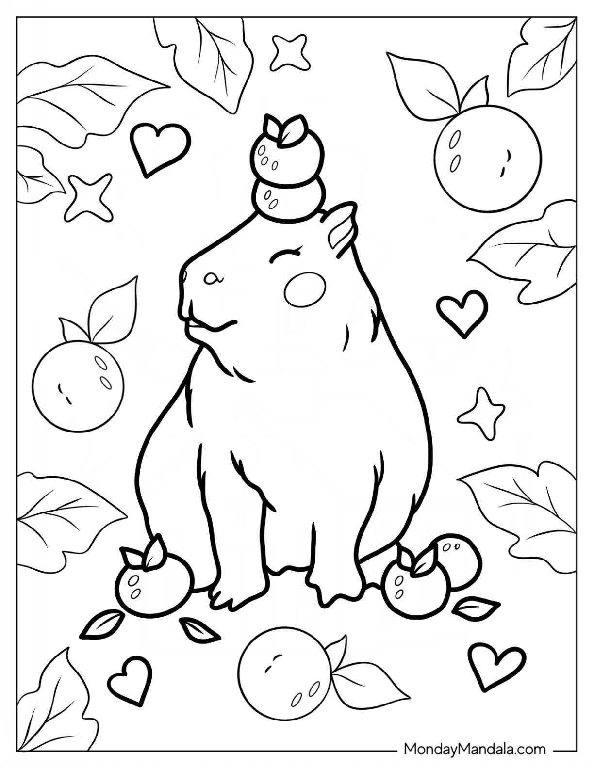 Capybara Coloring Pages