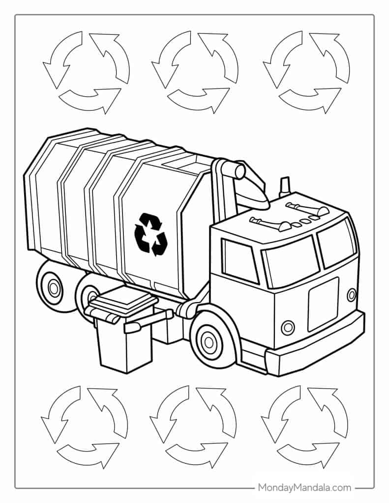 Garbage Truck Coloring Pages