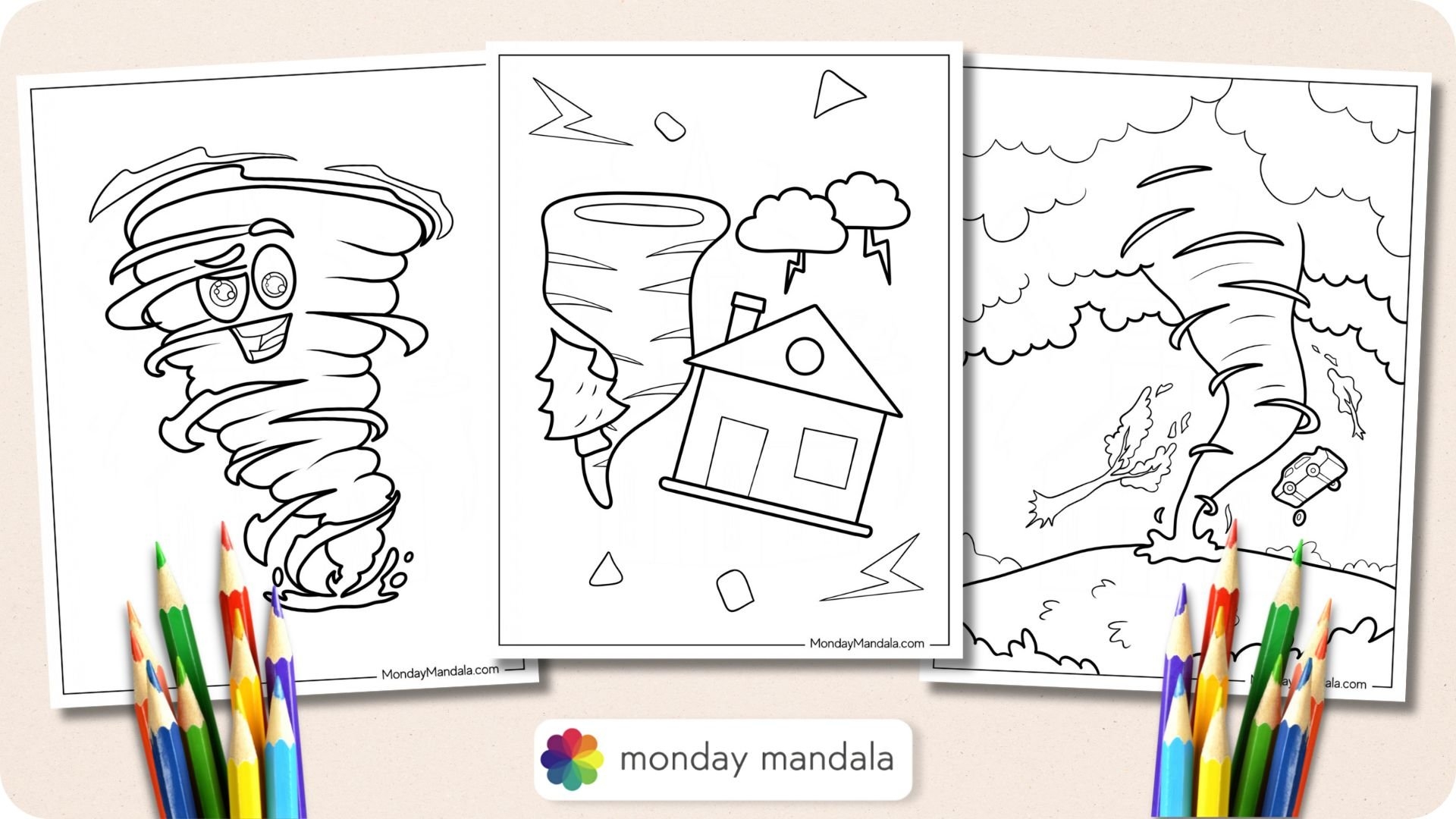 20 Tornado Coloring Pages Free PDF Printables