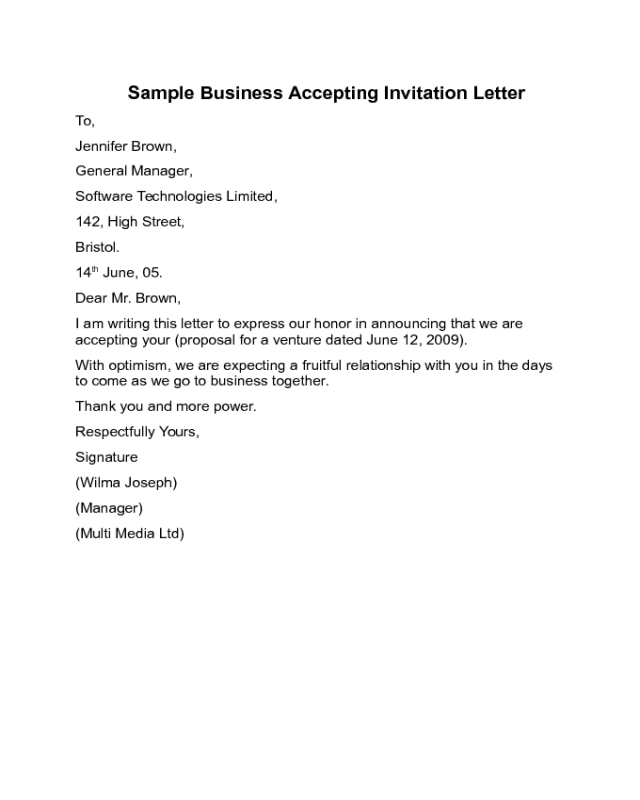 accepting an invitation on behalf of your boss template