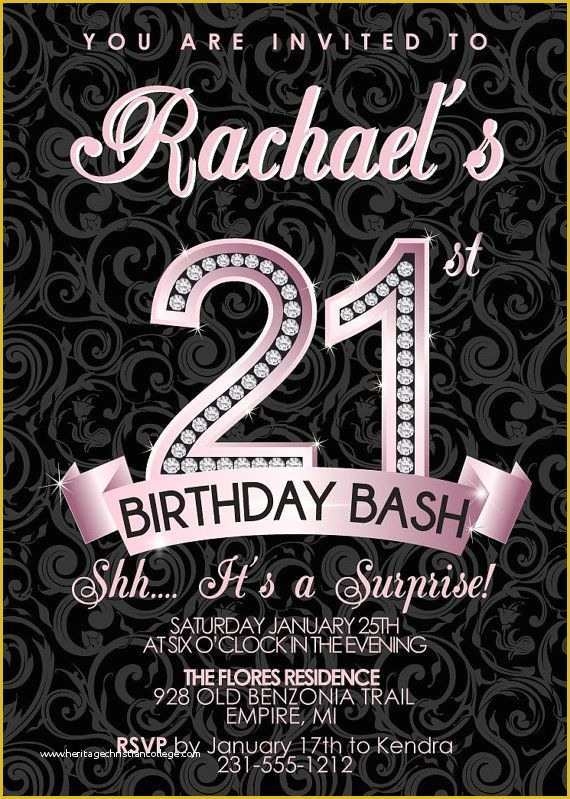 21st Birthday Card Templates Free Of 21st Birthday Invitation Adult