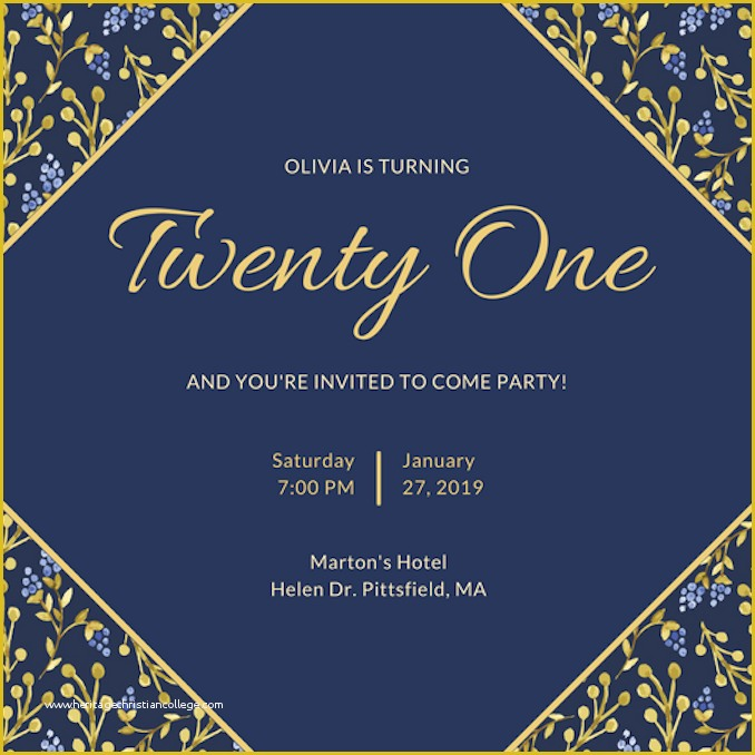 21st Birthday Card Templates Free Of Invitation Maker Design Your Own 