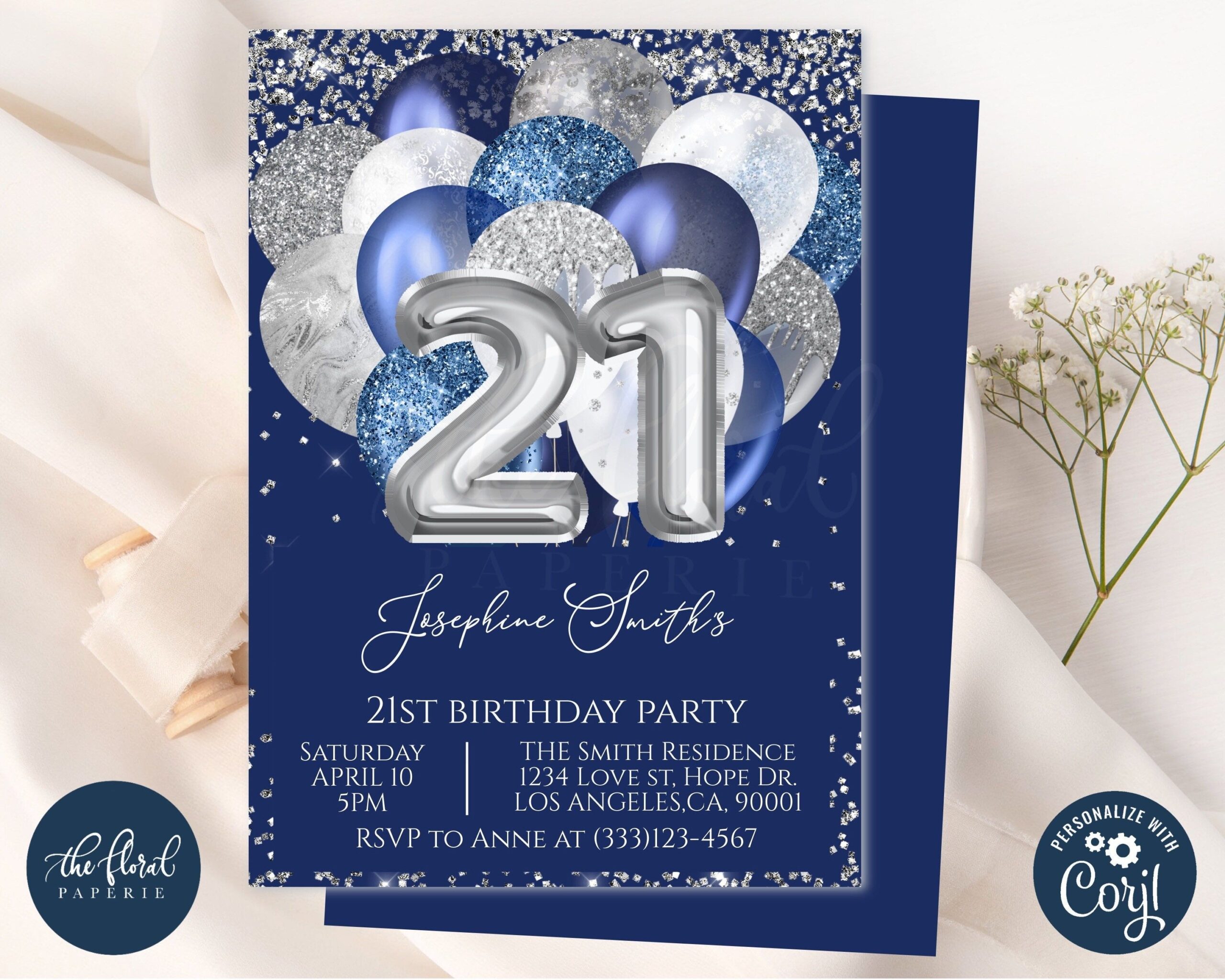 21st birthday invite template