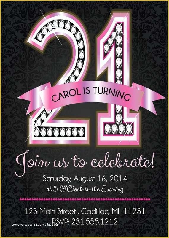 21st birthday invitation editable templates