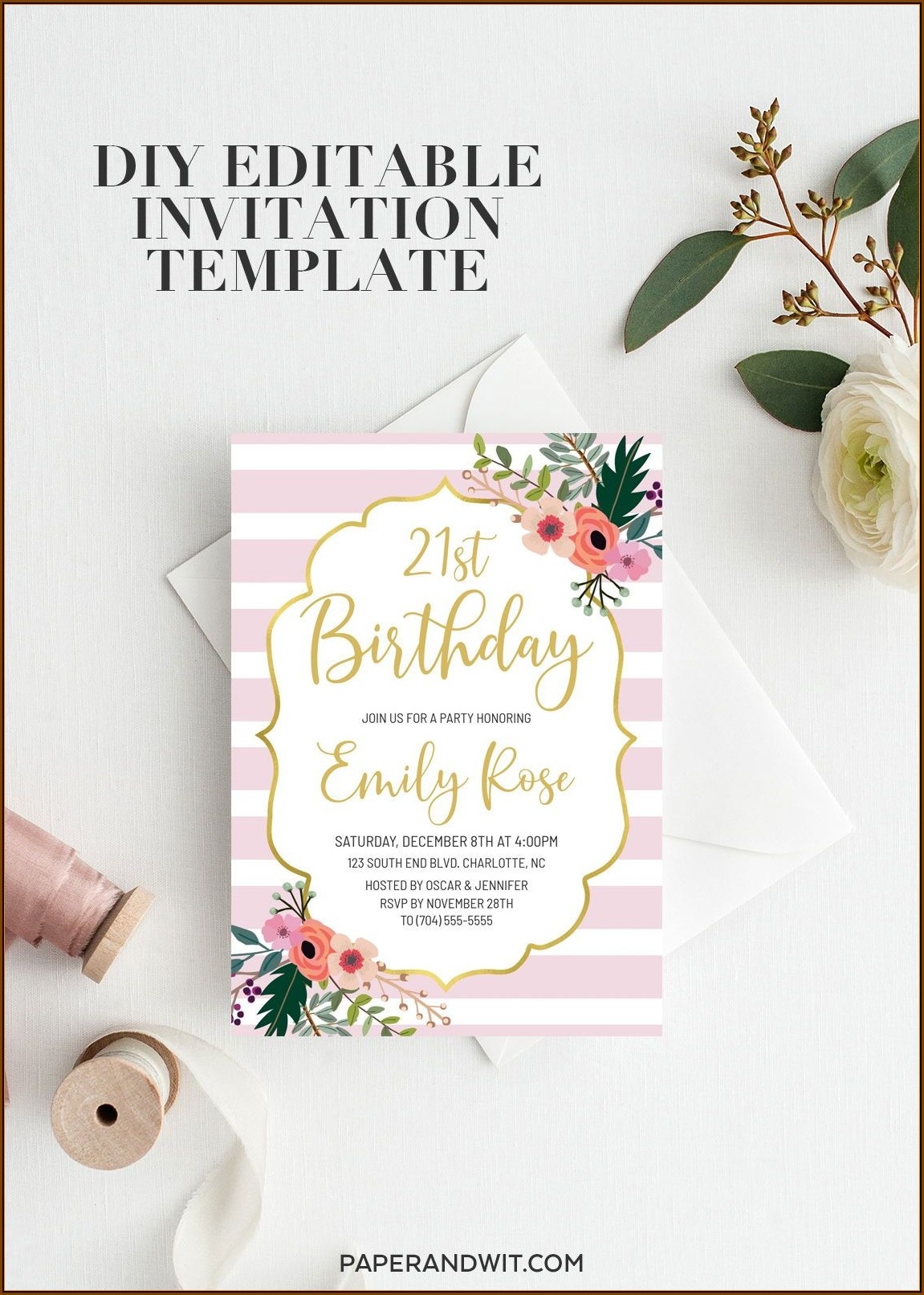 21st birthday invitation templates photoshop