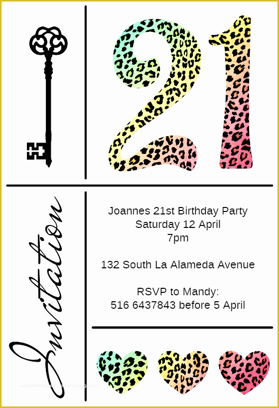 21St Birthday Invites Templates Free