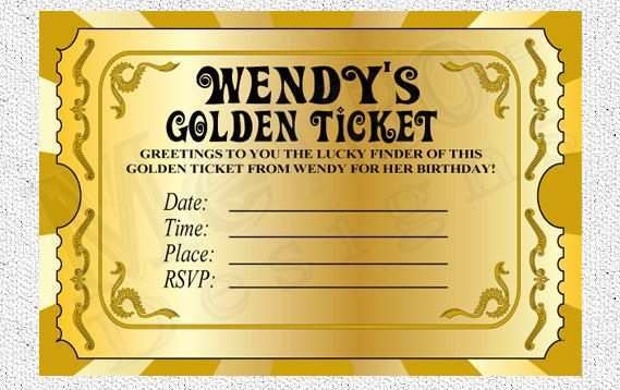 22 Format Golden Ticket Birthday Invitation Template For Free For