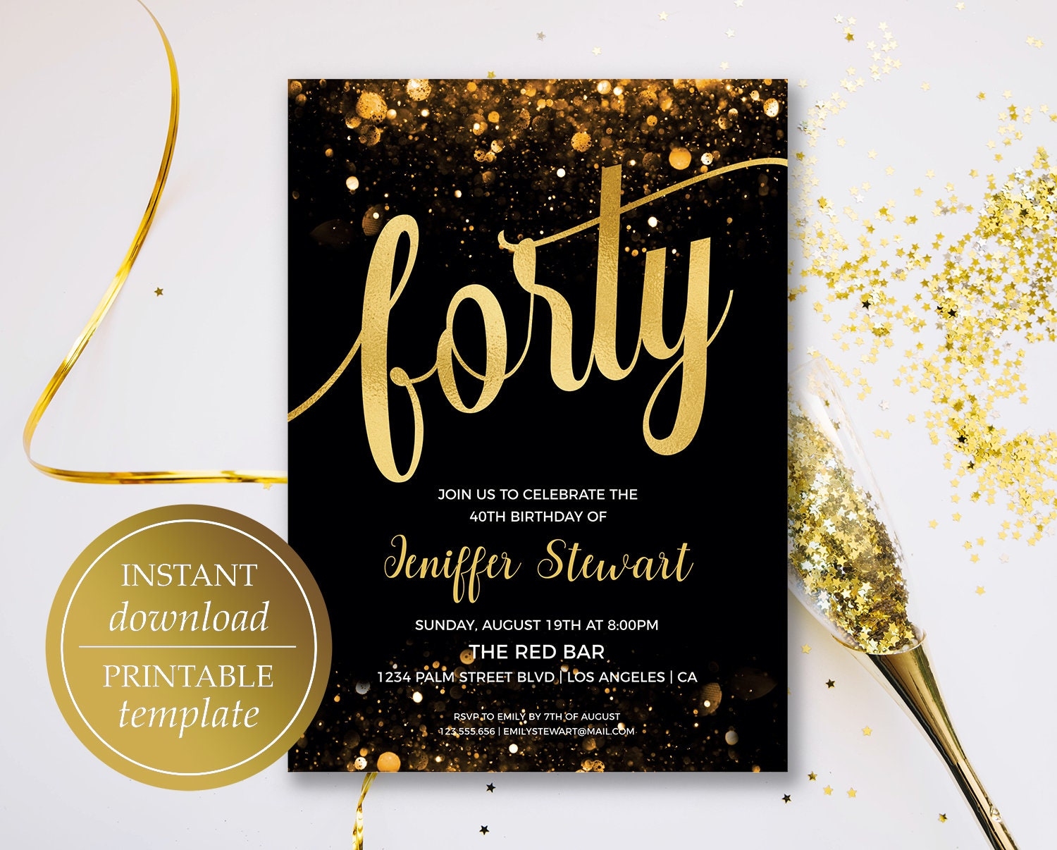 24 40Th Birthday Invitation Ideas Background Free Invitation Template