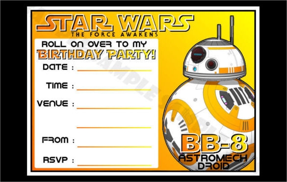 star wars birthday invitation template free