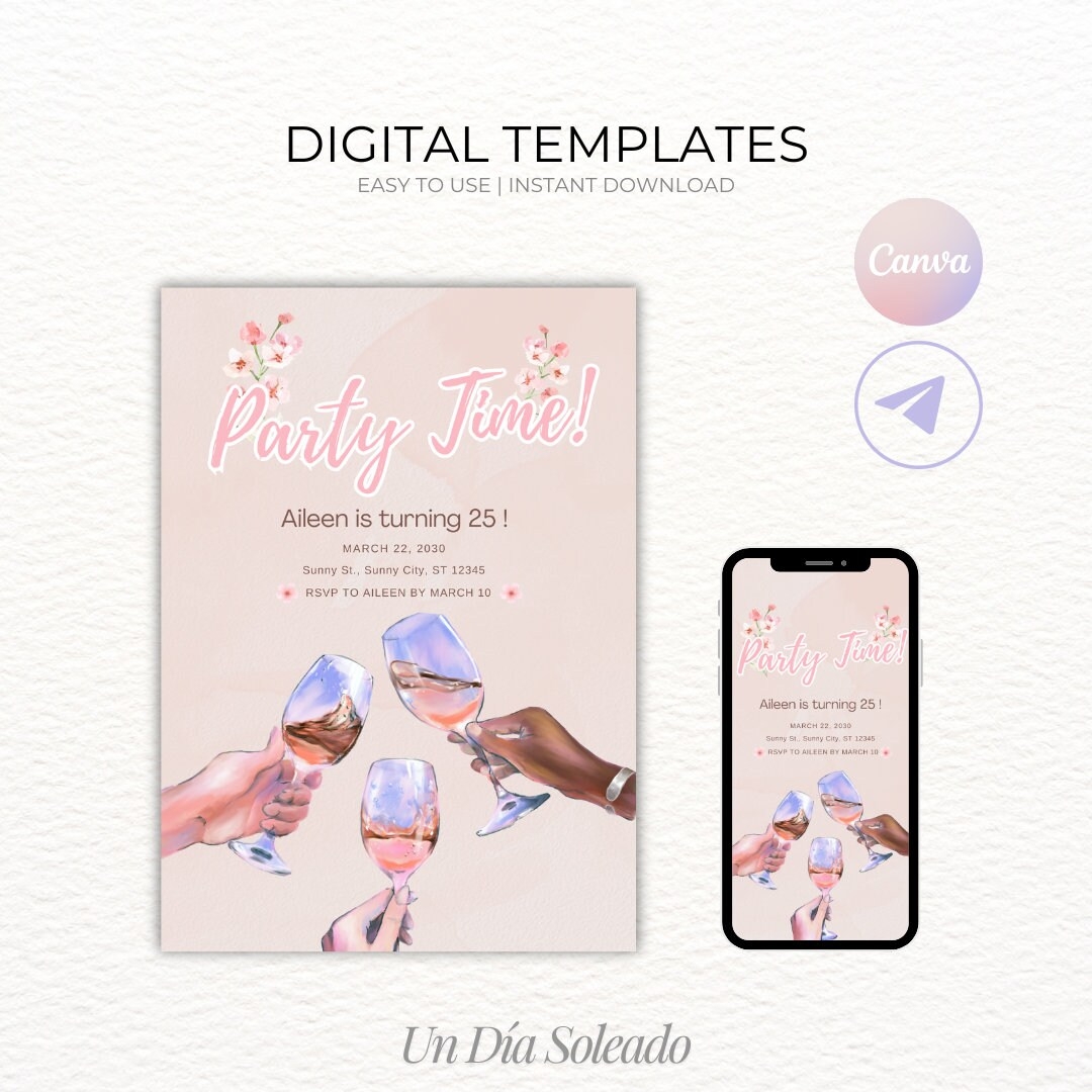 25th birthday invitation template