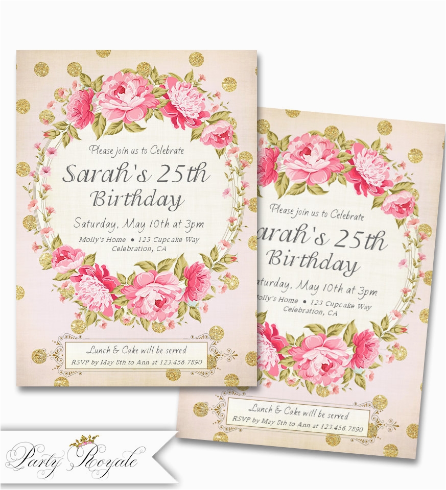 25th birthday invitation templates free