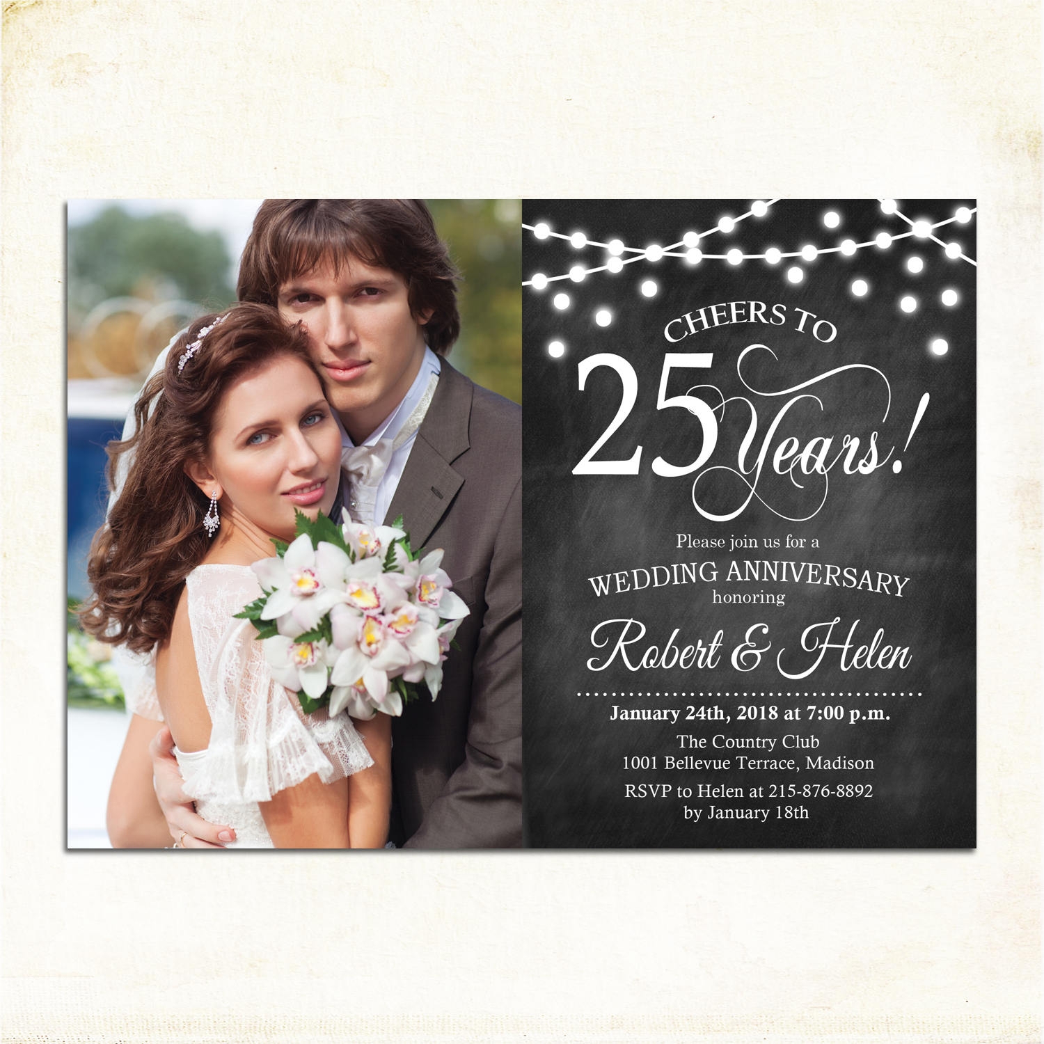 25th Wedding Anniversary Invitation Card Maker Online Free Sale Online 