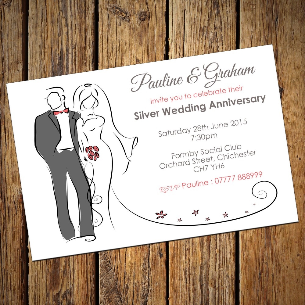 25th Wedding Invitations Templates