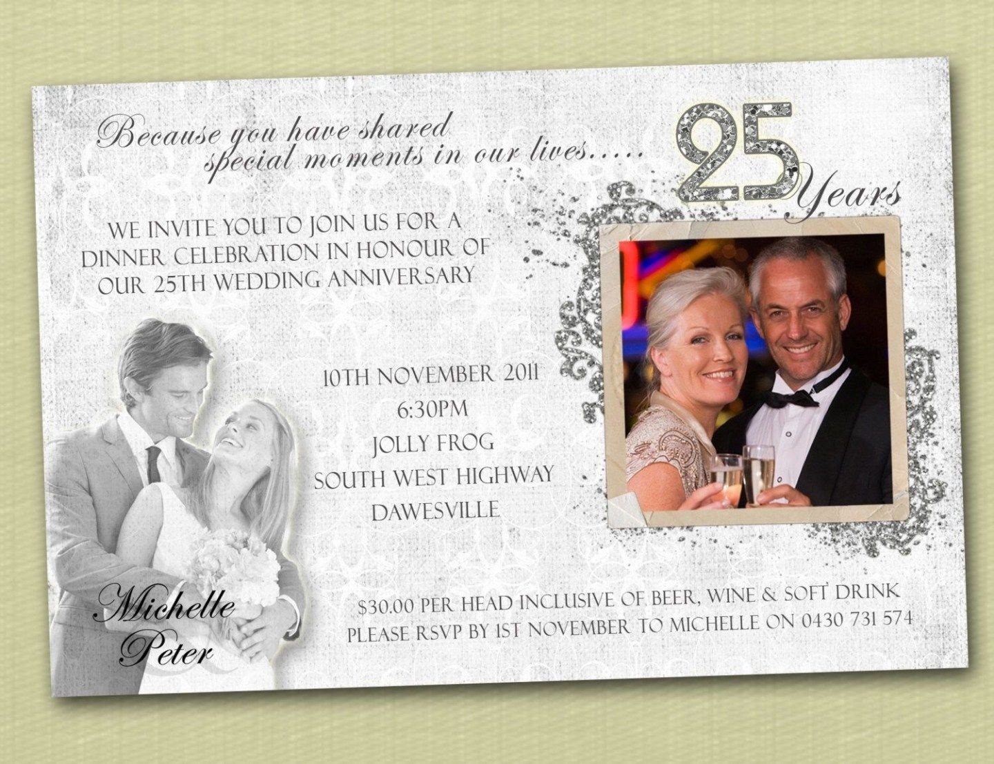 25th wedding invitations templates
