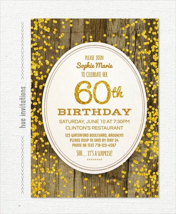 60th birthday invitation template male